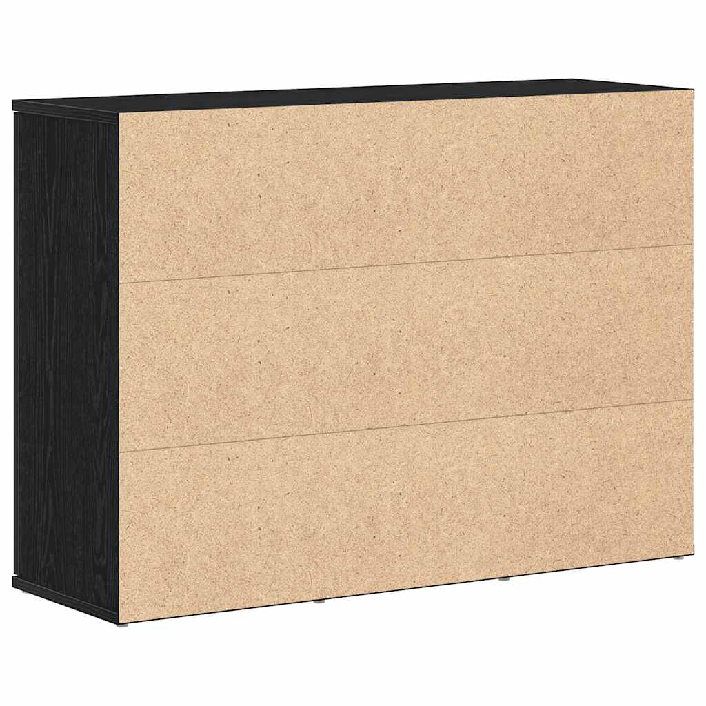 Dressoir 91x29,5x65 cm spaanplaat zwart eikenkleurig is nu te koop bij PeponiXL, paradijselijk wonen!
