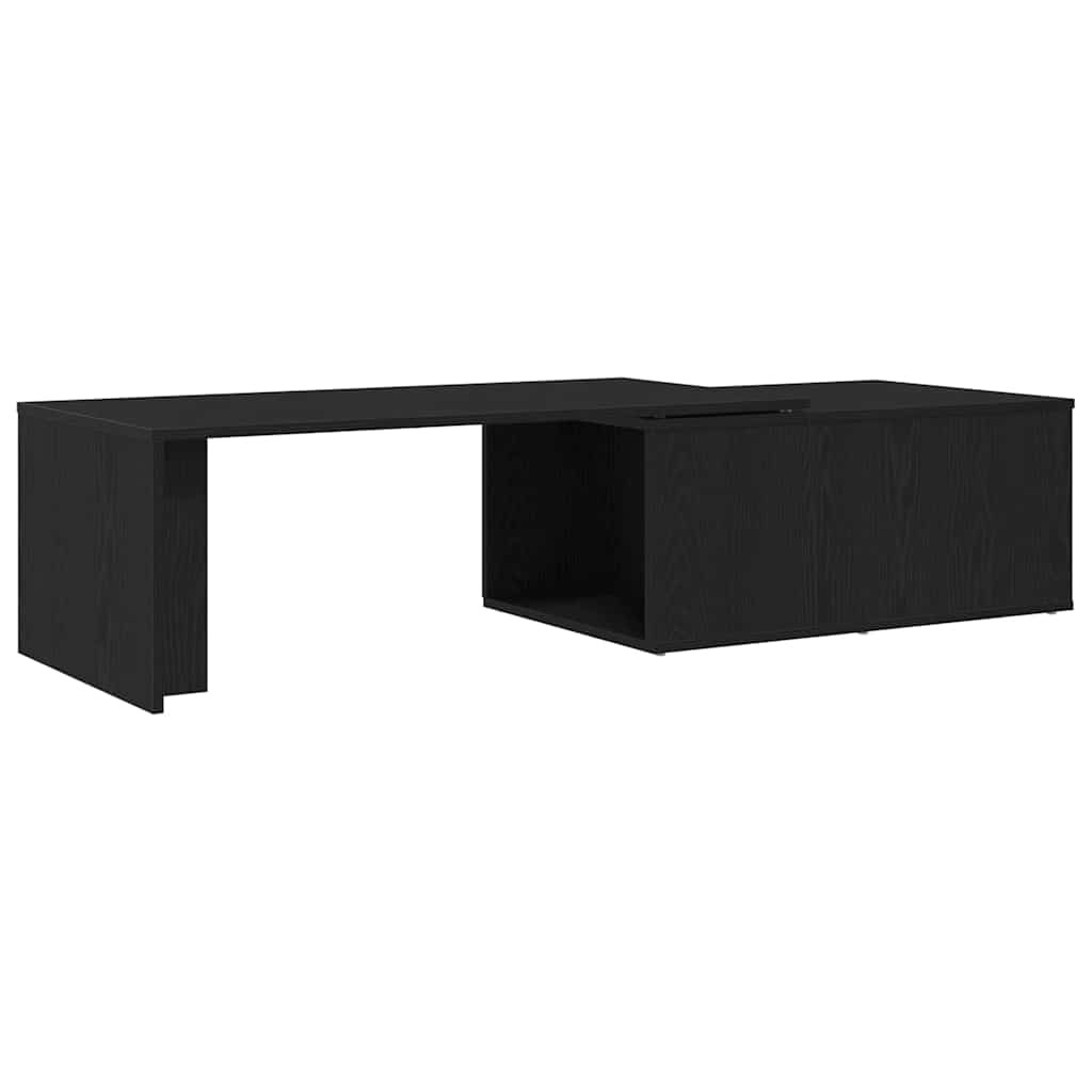 Salontafel Zwart Eiken 150 x 50 x 35 cm Bewerkt hout is nu te koop bij PeponiXL, paradijselijk wonen!