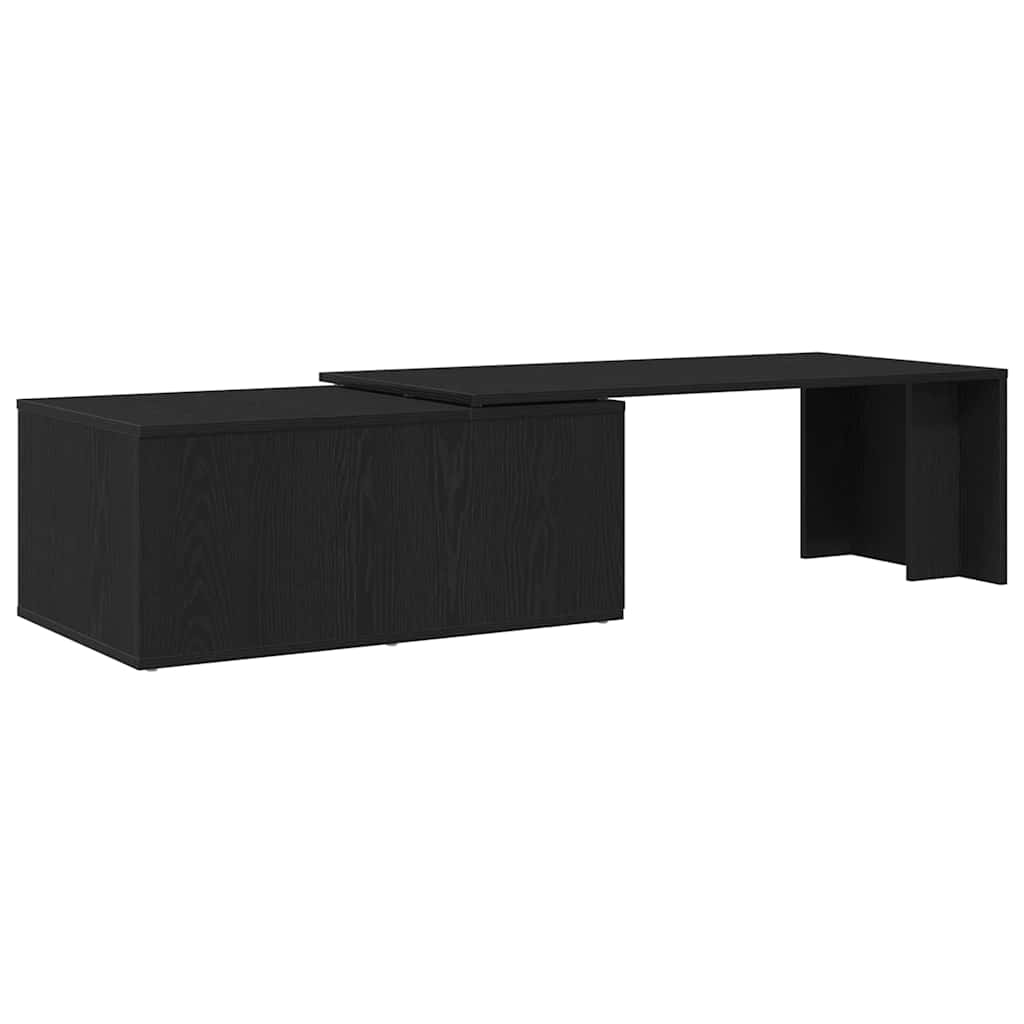 Salontafel Zwart Eiken 150 x 50 x 35 cm Bewerkt hout is nu te koop bij PeponiXL, paradijselijk wonen!