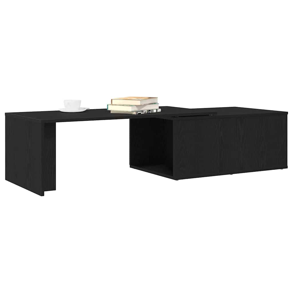 Salontafel Zwart Eiken 150 x 50 x 35 cm Bewerkt hout is nu te koop bij PeponiXL, paradijselijk wonen!