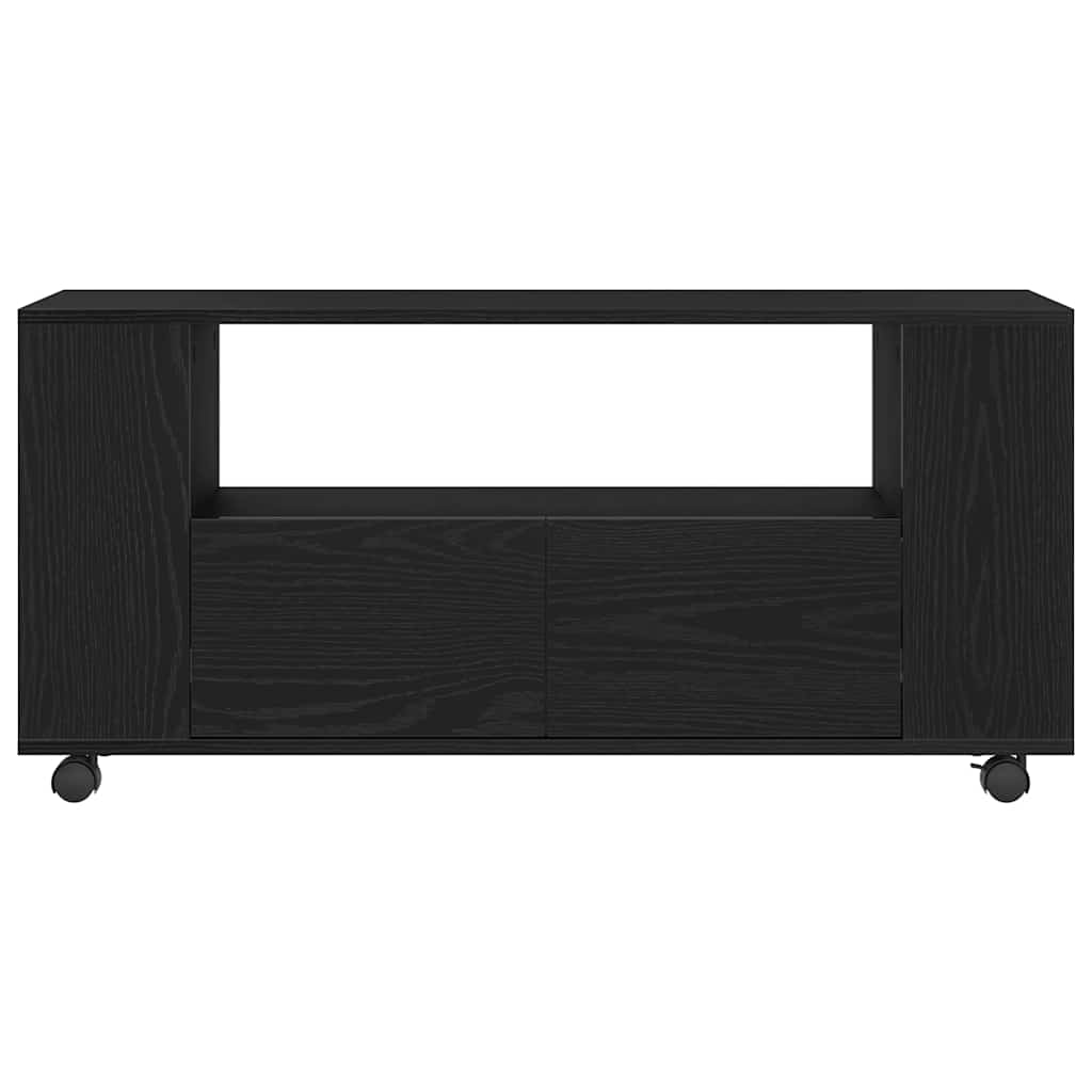Tv-meubel wielen 102x34,5x43 cm spaanplaat zwart eikenkleurig is nu te koop bij PeponiXL, paradijselijk wonen!