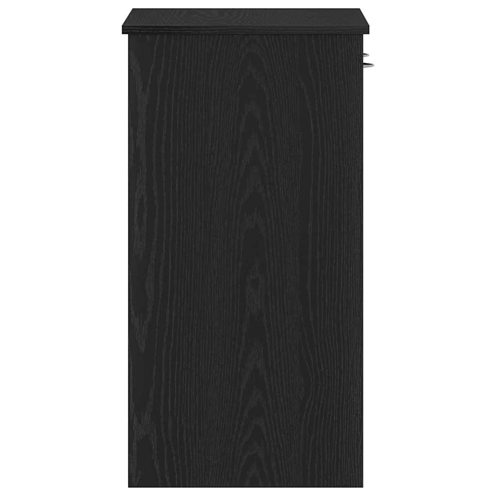 Bureau met lade Zwart Eiken 80 x 40 x 75 cm Bewerkt hout is nu te koop bij PeponiXL, paradijselijk wonen!