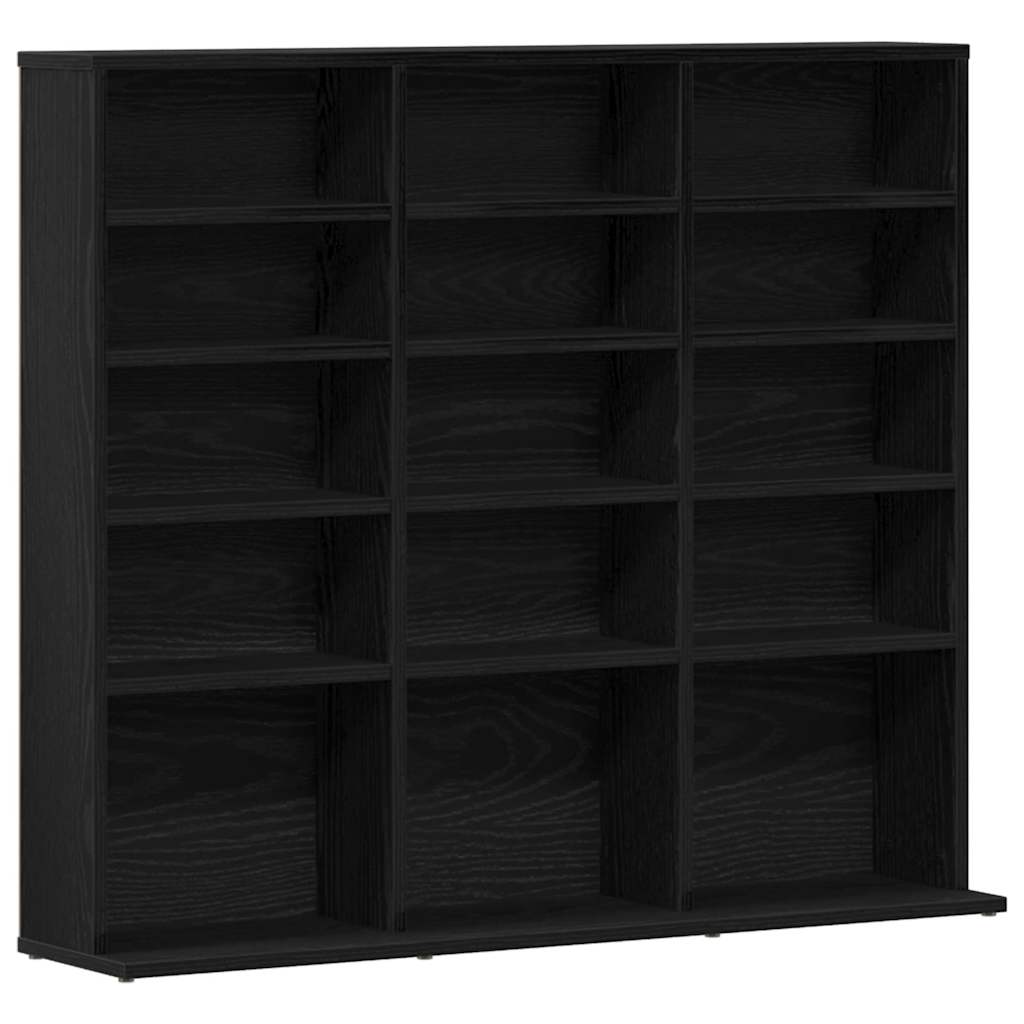 CD-kast 100x23x89,5 cm bewerkt hout zwart eikenkleurig is nu te koop bij PeponiXL, paradijselijk wonen!