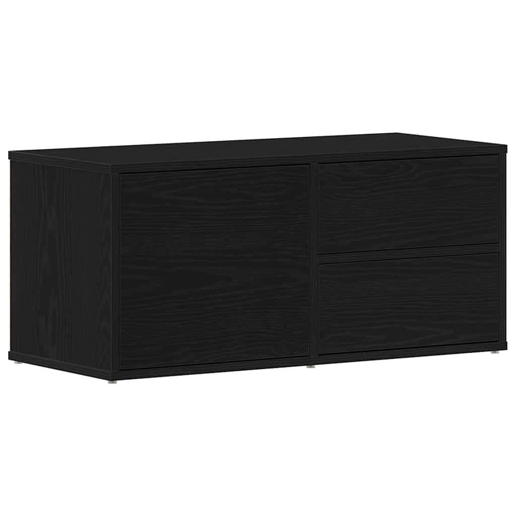 TV-kast met lade Zwart Eiken 80 x 34 x 36 cm Bewerkt hout is nu te koop bij PeponiXL, paradijselijk wonen!