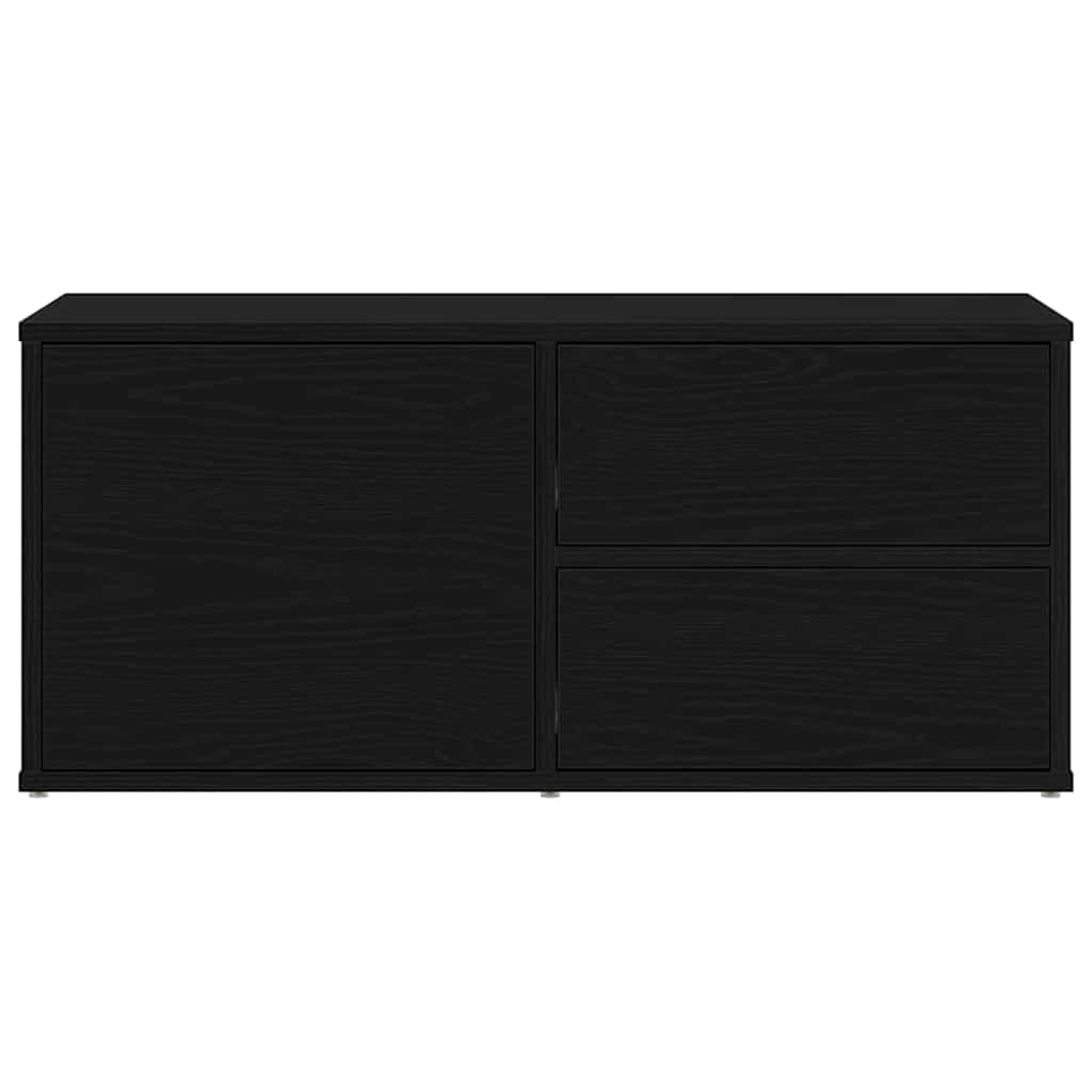 TV-kast met lade Zwart Eiken 80 x 34 x 36 cm Bewerkt hout is nu te koop bij PeponiXL, paradijselijk wonen!