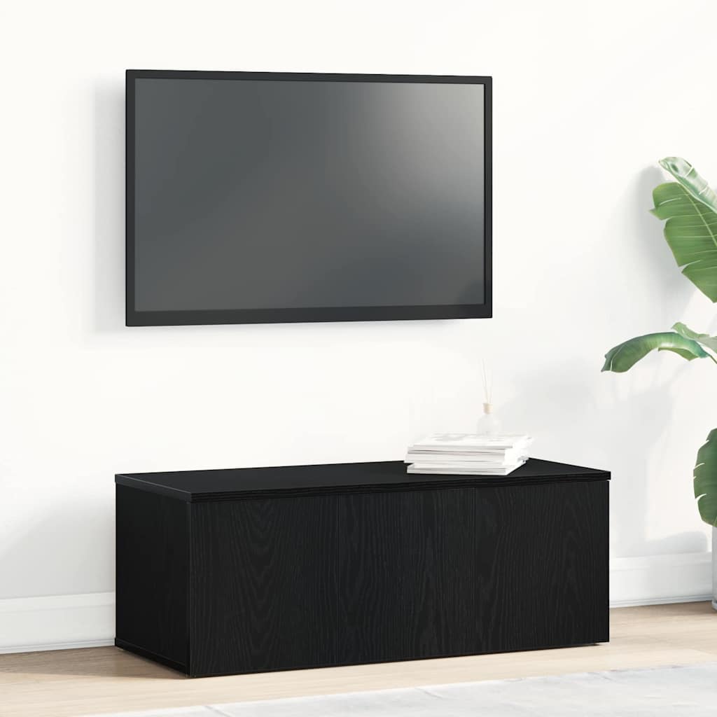 TV-kast met lade Zwart Eiken 80x34x30 cm Bewerkt hout is nu te koop bij PeponiXL, paradijselijk wonen!
