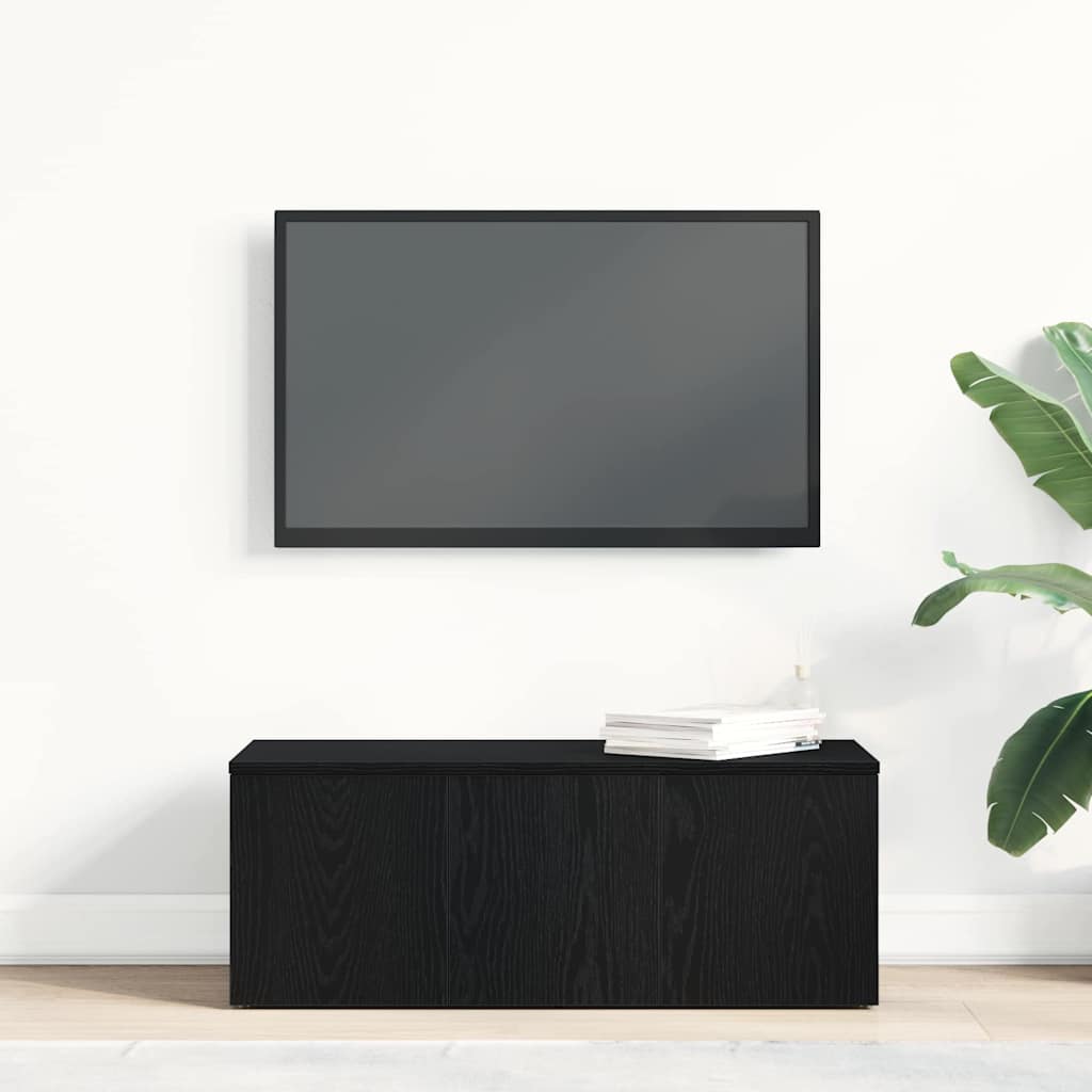 TV-kast met lade Zwart Eiken 80x34x30 cm Bewerkt hout is nu te koop bij PeponiXL, paradijselijk wonen!