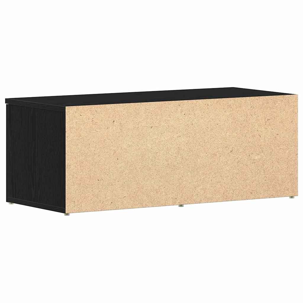 TV-kast met lade Zwart Eiken 80x34x30 cm Bewerkt hout is nu te koop bij PeponiXL, paradijselijk wonen!