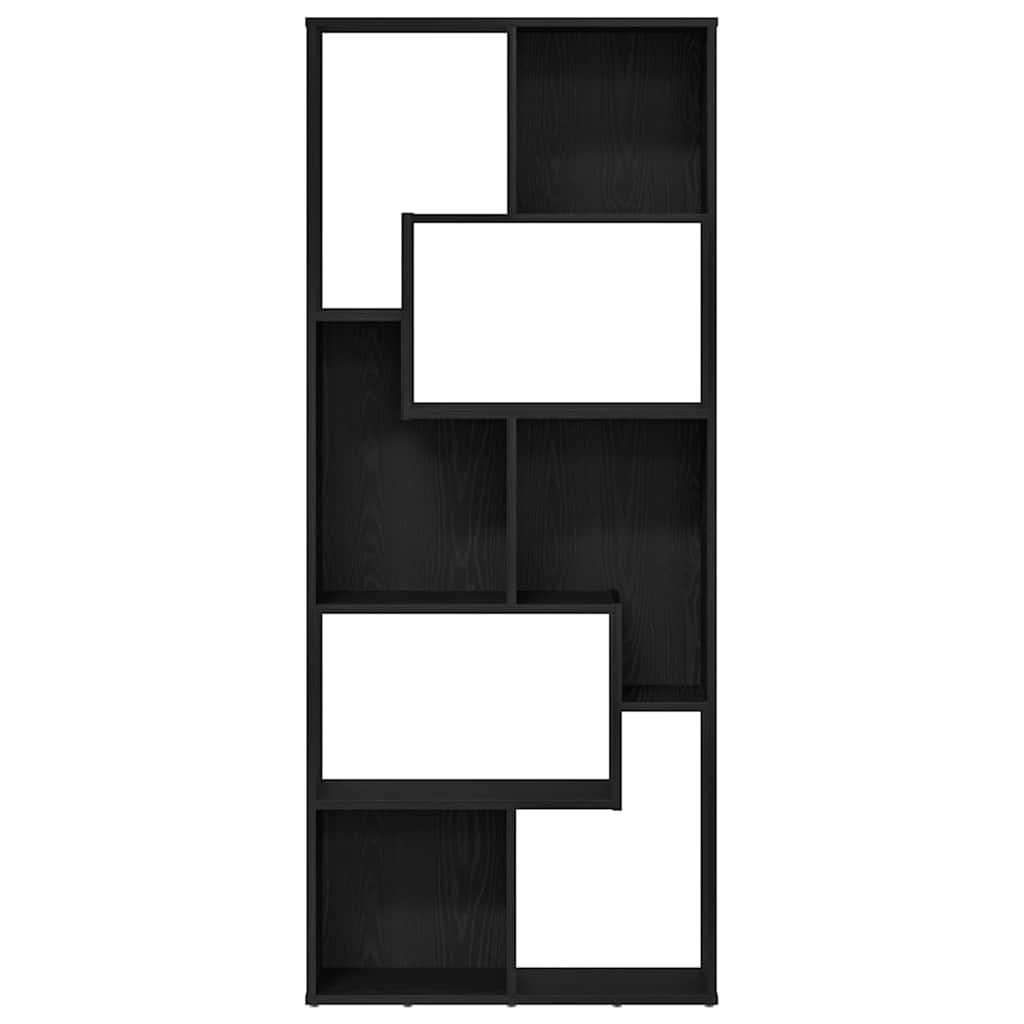 Boekenkast 67x24x161 cm bewerkt hout zwart eikenkleurig is nu te koop bij PeponiXL, paradijselijk wonen!