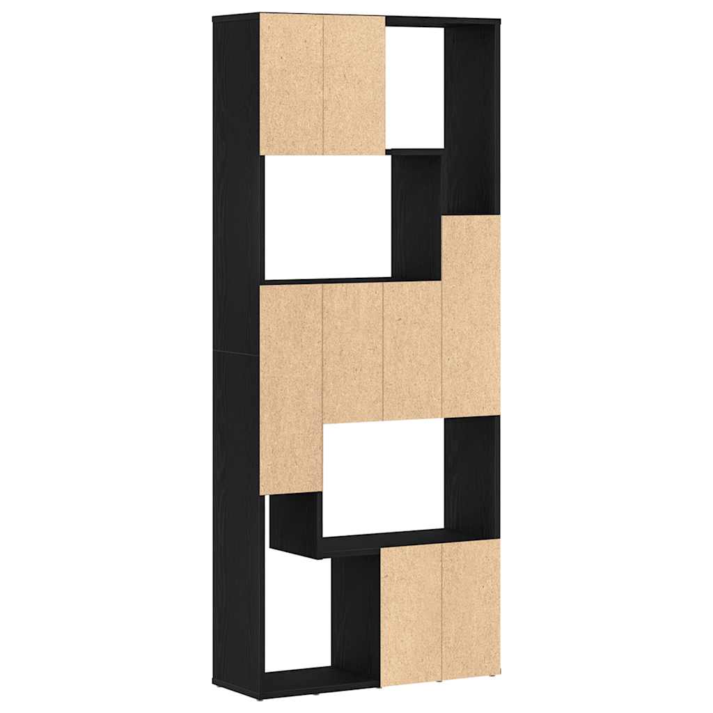 Boekenkast 67x24x161 cm bewerkt hout zwart eikenkleurig is nu te koop bij PeponiXL, paradijselijk wonen!