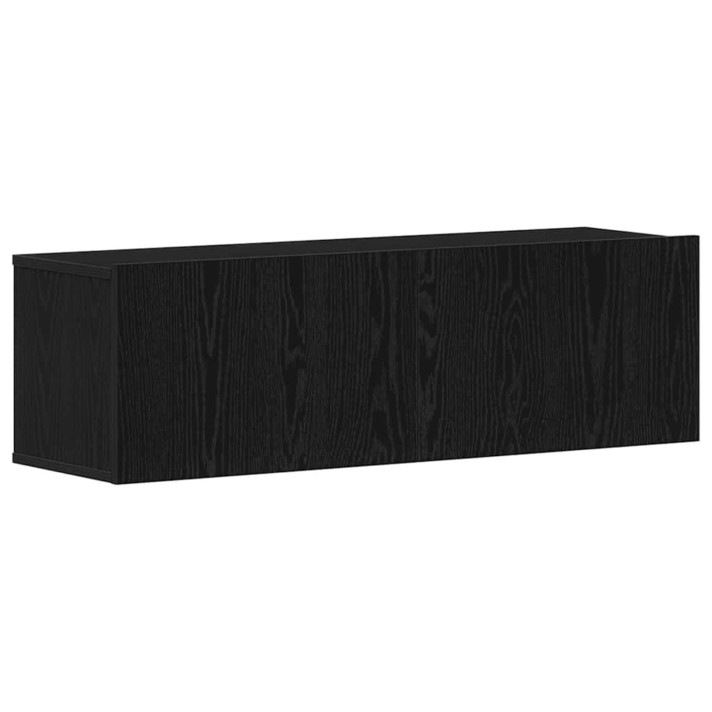 TV-kast Zwart Eiken 100 x 30 x 30 cm Bewerkt hout is nu te koop bij PeponiXL, paradijselijk wonen!