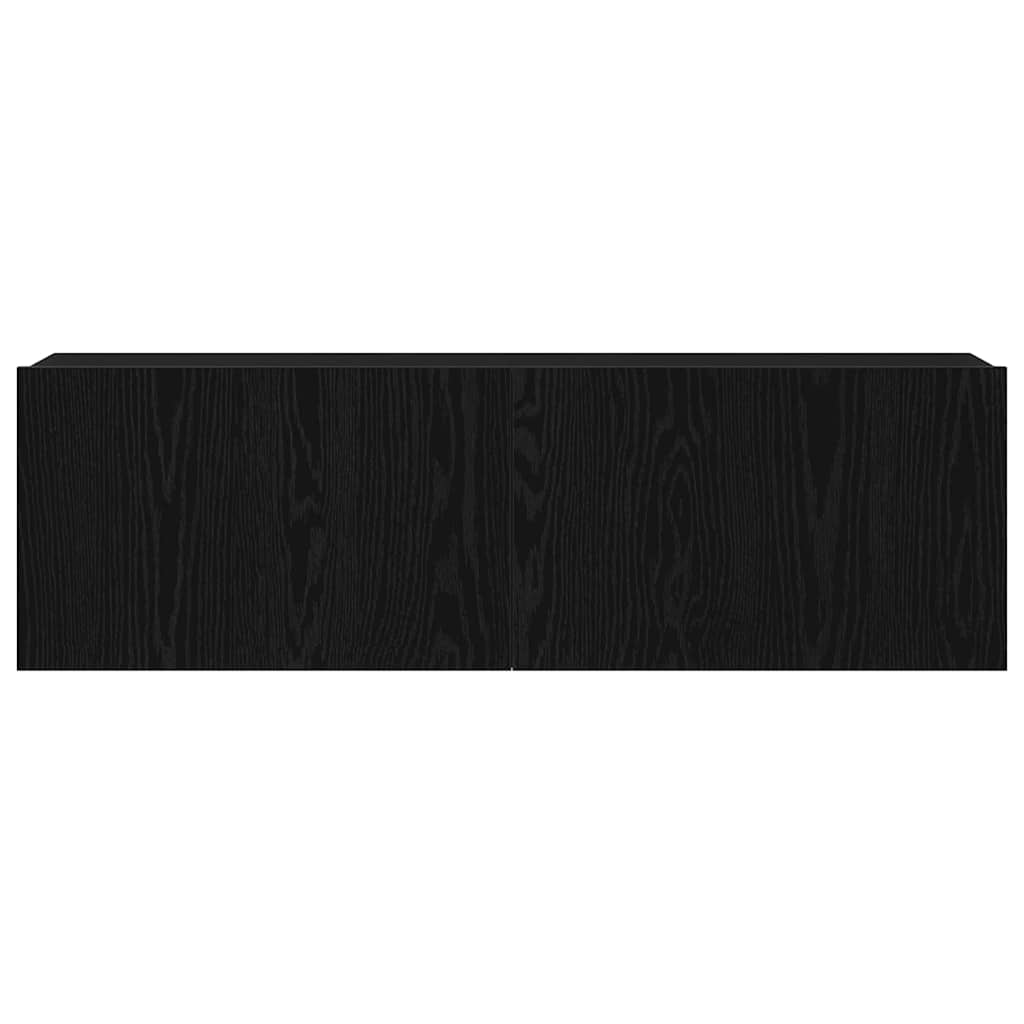 TV-kast Zwart Eiken 100 x 30 x 30 cm Bewerkt hout is nu te koop bij PeponiXL, paradijselijk wonen!