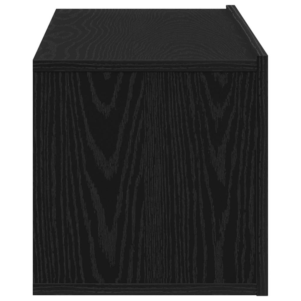 TV-kast Zwart Eiken 100 x 30 x 30 cm Bewerkt hout is nu te koop bij PeponiXL, paradijselijk wonen!
