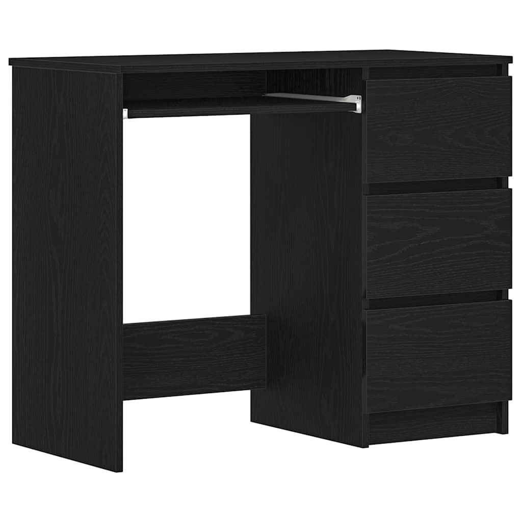 Bureau 90x45x76 cm spaanplaat zwart eikenkleurig is nu te koop bij PeponiXL, paradijselijk wonen!