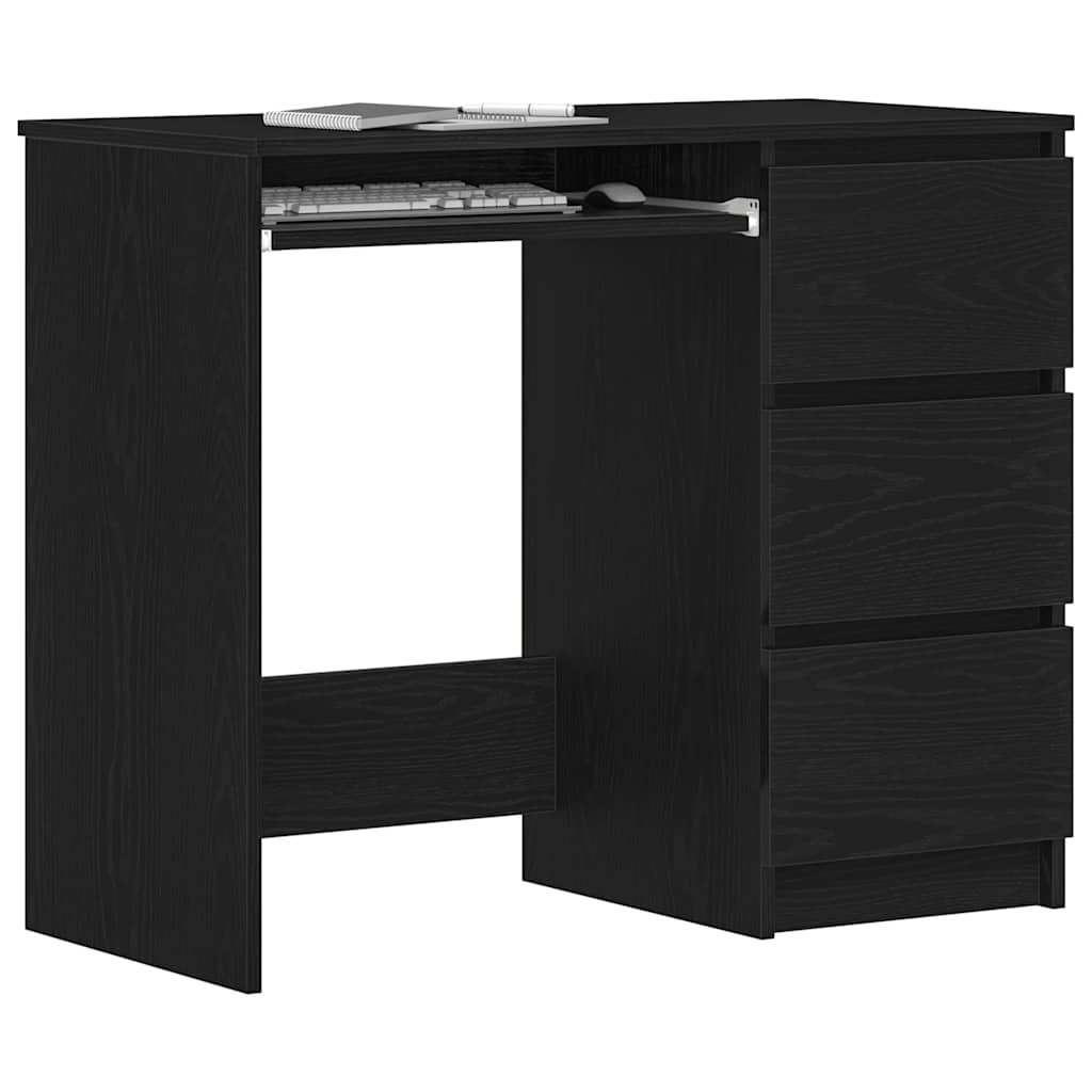 Bureau 90x45x76 cm spaanplaat zwart eikenkleurig is nu te koop bij PeponiXL, paradijselijk wonen!