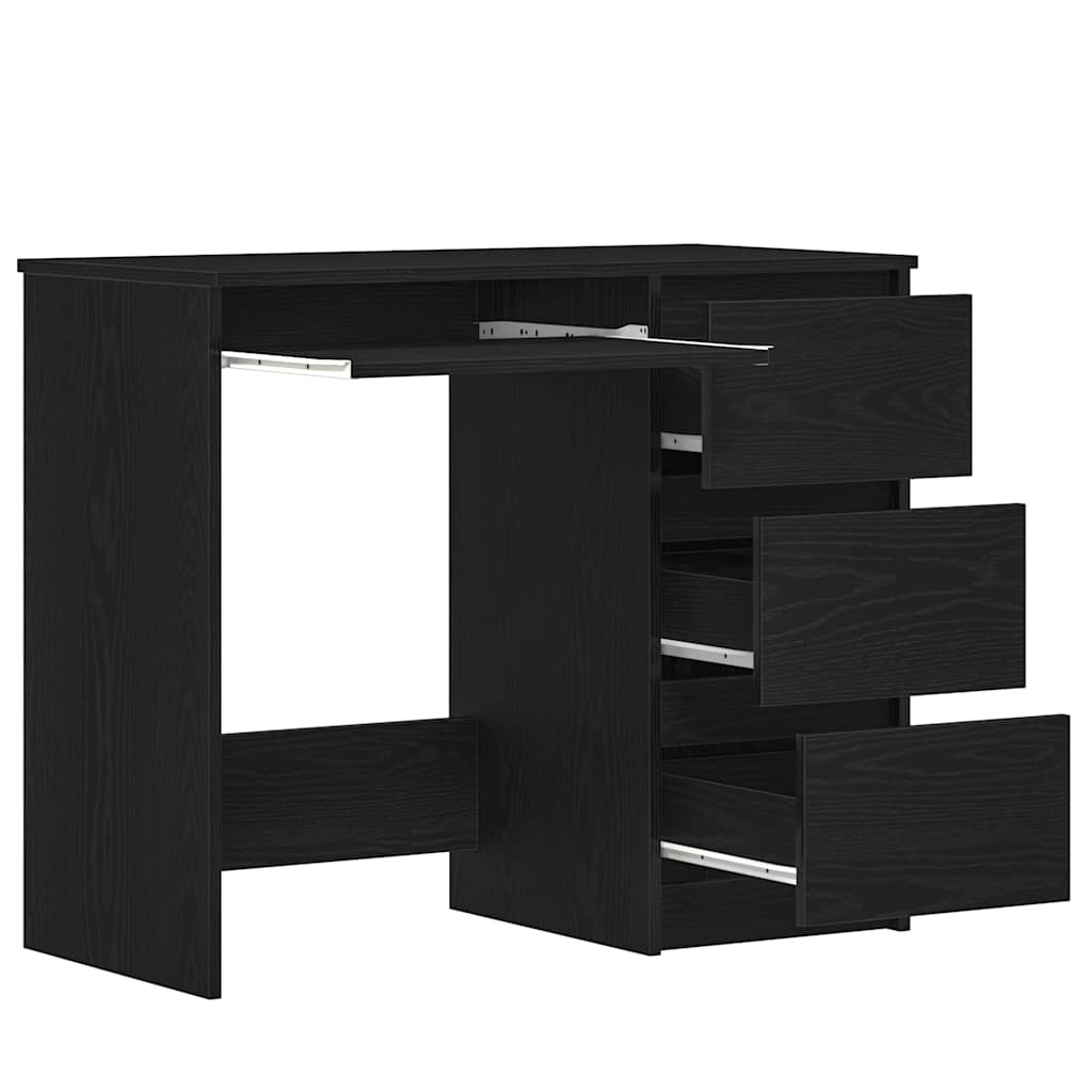 Bureau 90x45x76 cm spaanplaat zwart eikenkleurig is nu te koop bij PeponiXL, paradijselijk wonen!