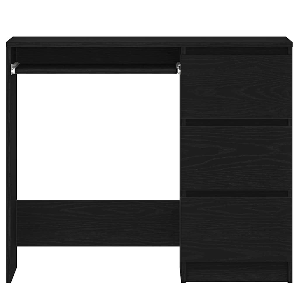 Bureau 90x45x76 cm spaanplaat zwart eikenkleurig is nu te koop bij PeponiXL, paradijselijk wonen!