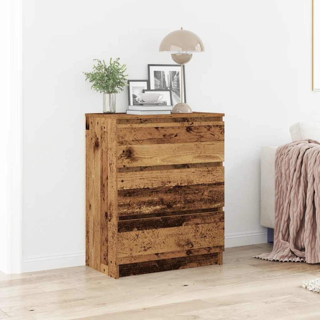Dressoir 60x35x76 cm bewerkt hout oud houtkleurig is nu te koop bij PeponiXL, paradijselijk wonen!