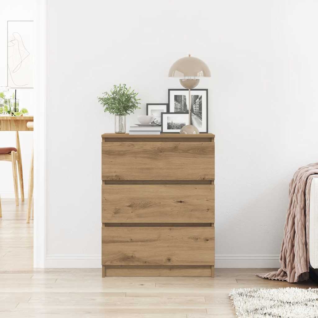 Dressoir 60x35x76 cm bewerkt hout artisanaal eikenkleur is nu te koop bij PeponiXL, paradijselijk wonen!