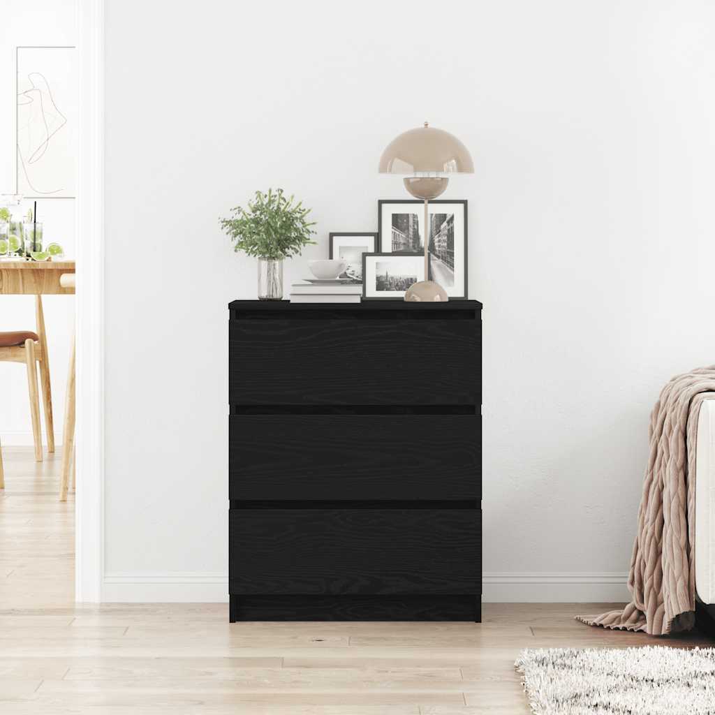 Dressoir 60x35x76 cm bewerkt hout zwart eikenkleurig is nu te koop bij PeponiXL, paradijselijk wonen!