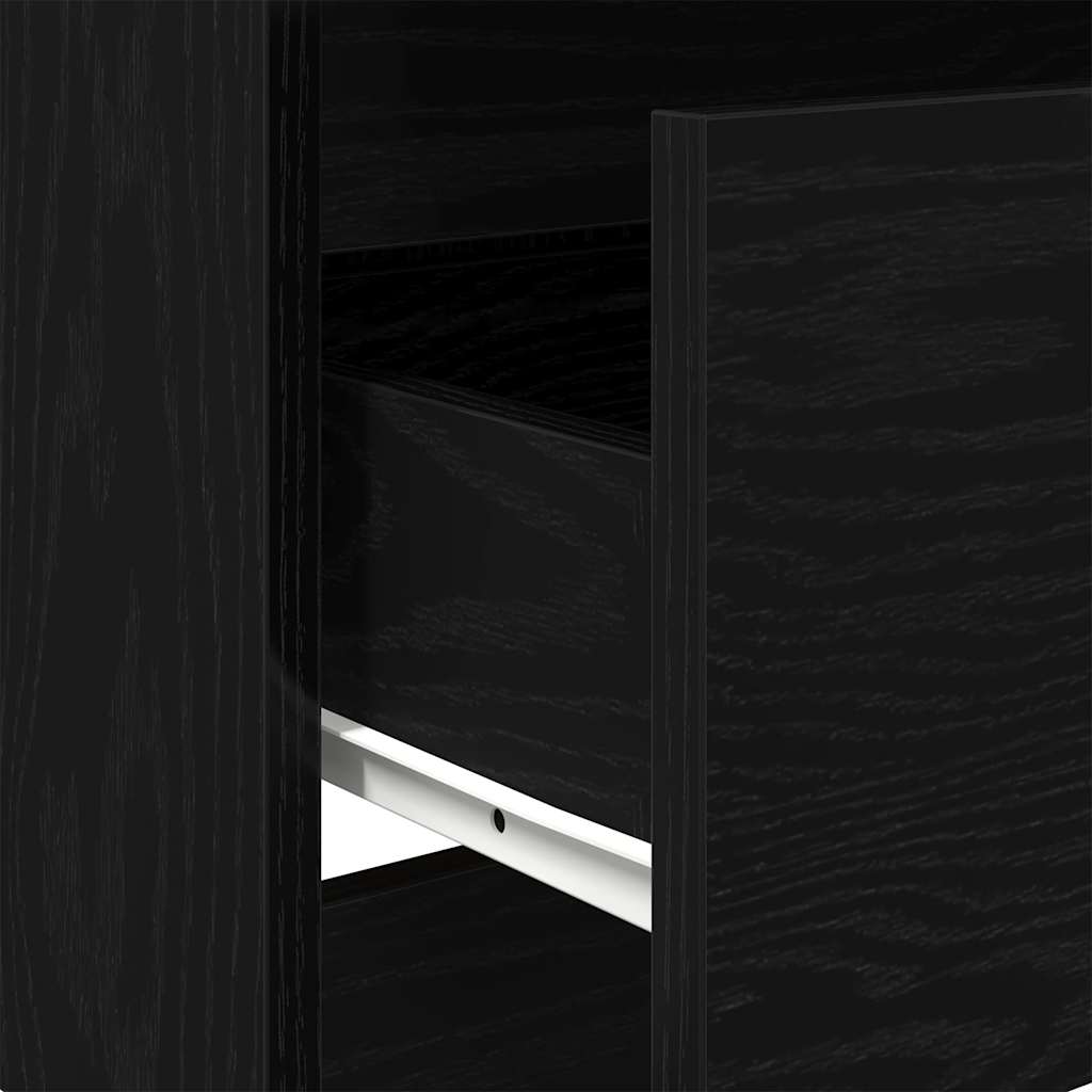 Dressoir 60x35x76 cm bewerkt hout zwart eikenkleurig is nu te koop bij PeponiXL, paradijselijk wonen!