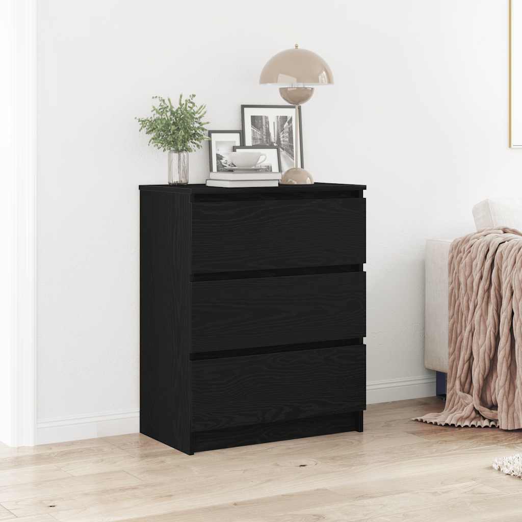 Dressoir 60x35x76 cm bewerkt hout zwart eikenkleurig is nu te koop bij PeponiXL, paradijselijk wonen!