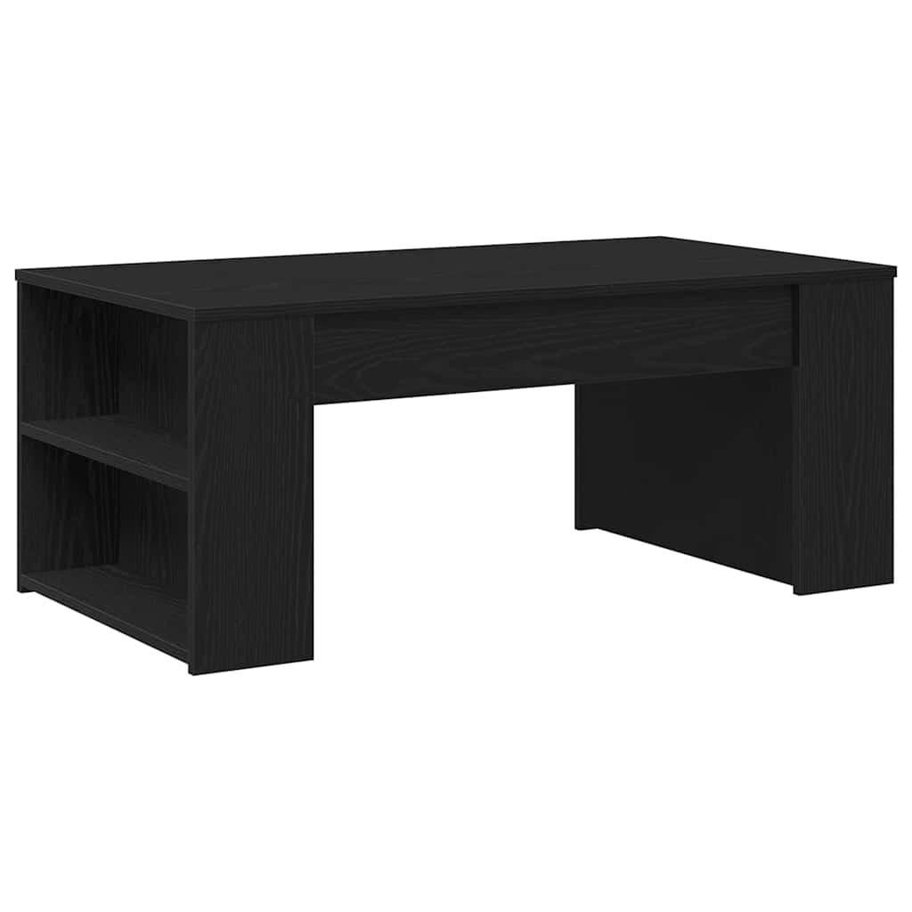 Salontafel Zwart Eiken 102 x 55 x 42 cm Bewerkt hout is nu te koop bij PeponiXL, paradijselijk wonen!
