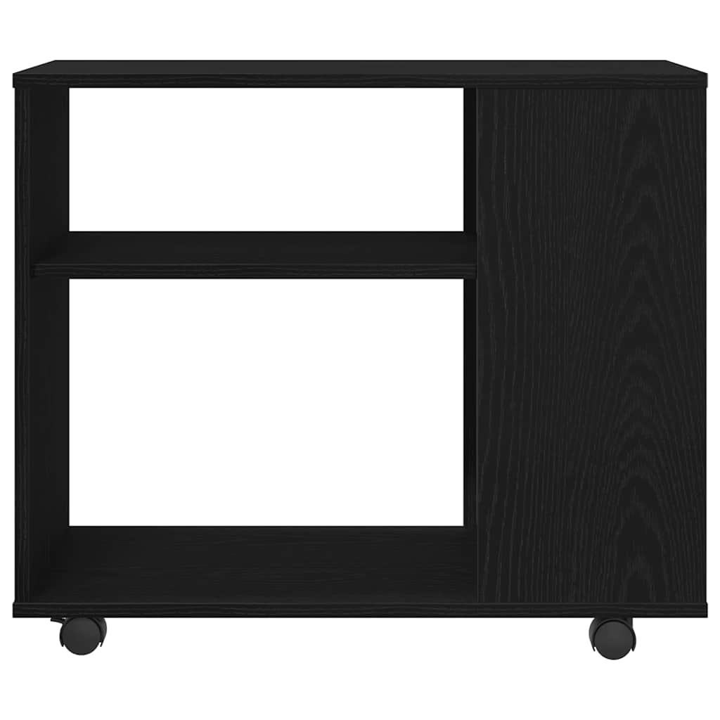 Bijzettafel zwart eiken 70x35x60 cm bewerkt hout is nu te koop bij PeponiXL, paradijselijk wonen!