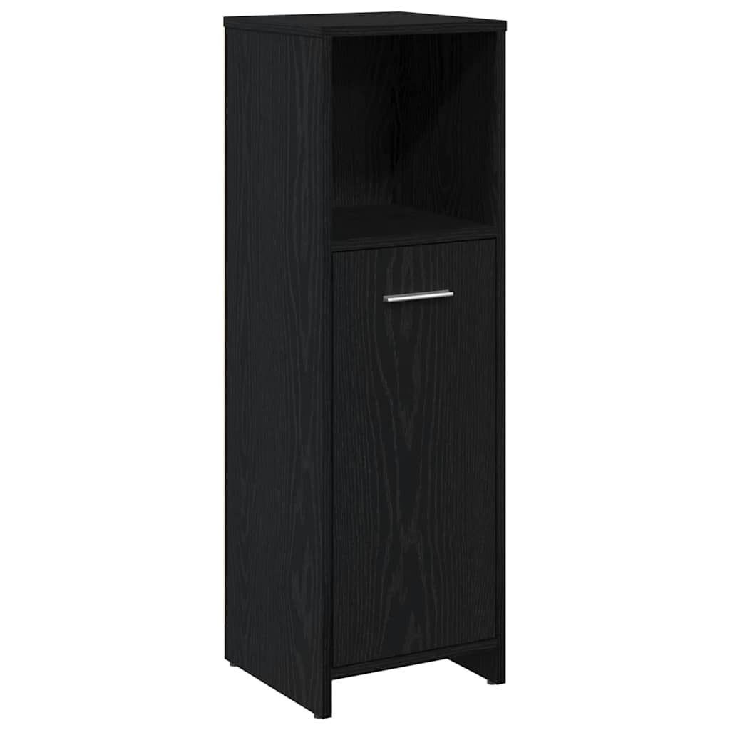 Badkamerkast Zwart Eiken 30x30x95 cm Bewerkt Hout is nu te koop bij PeponiXL, paradijselijk wonen!