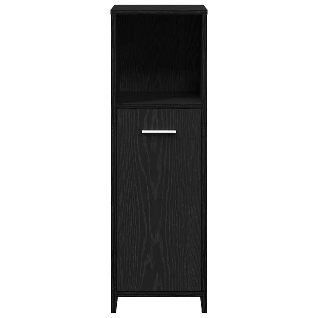 Badkamerkast Zwart Eiken 30x30x95 cm Bewerkt Hout is nu te koop bij PeponiXL, paradijselijk wonen!