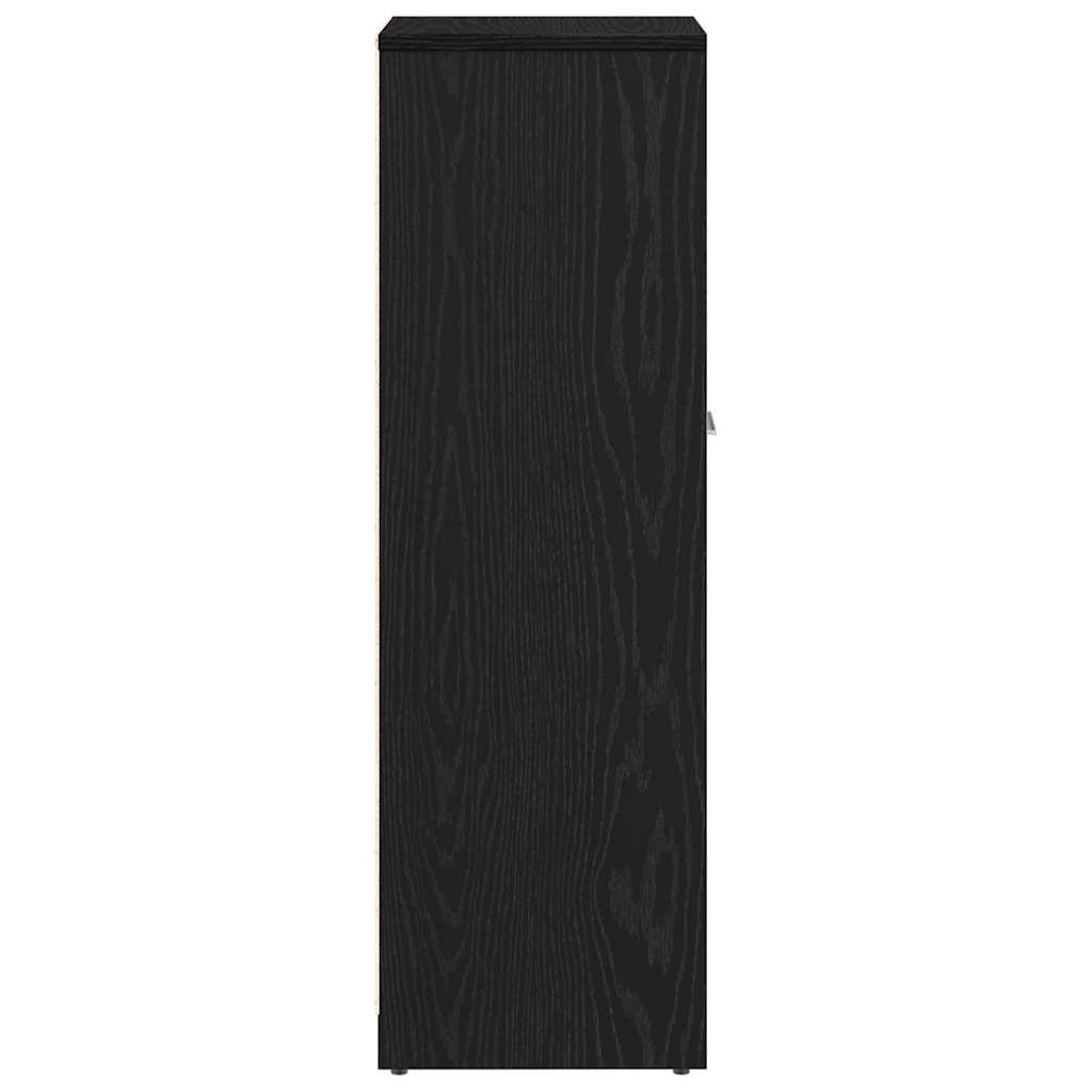 Badkamerkast Zwart Eiken 30x30x95 cm Bewerkt Hout is nu te koop bij PeponiXL, paradijselijk wonen!