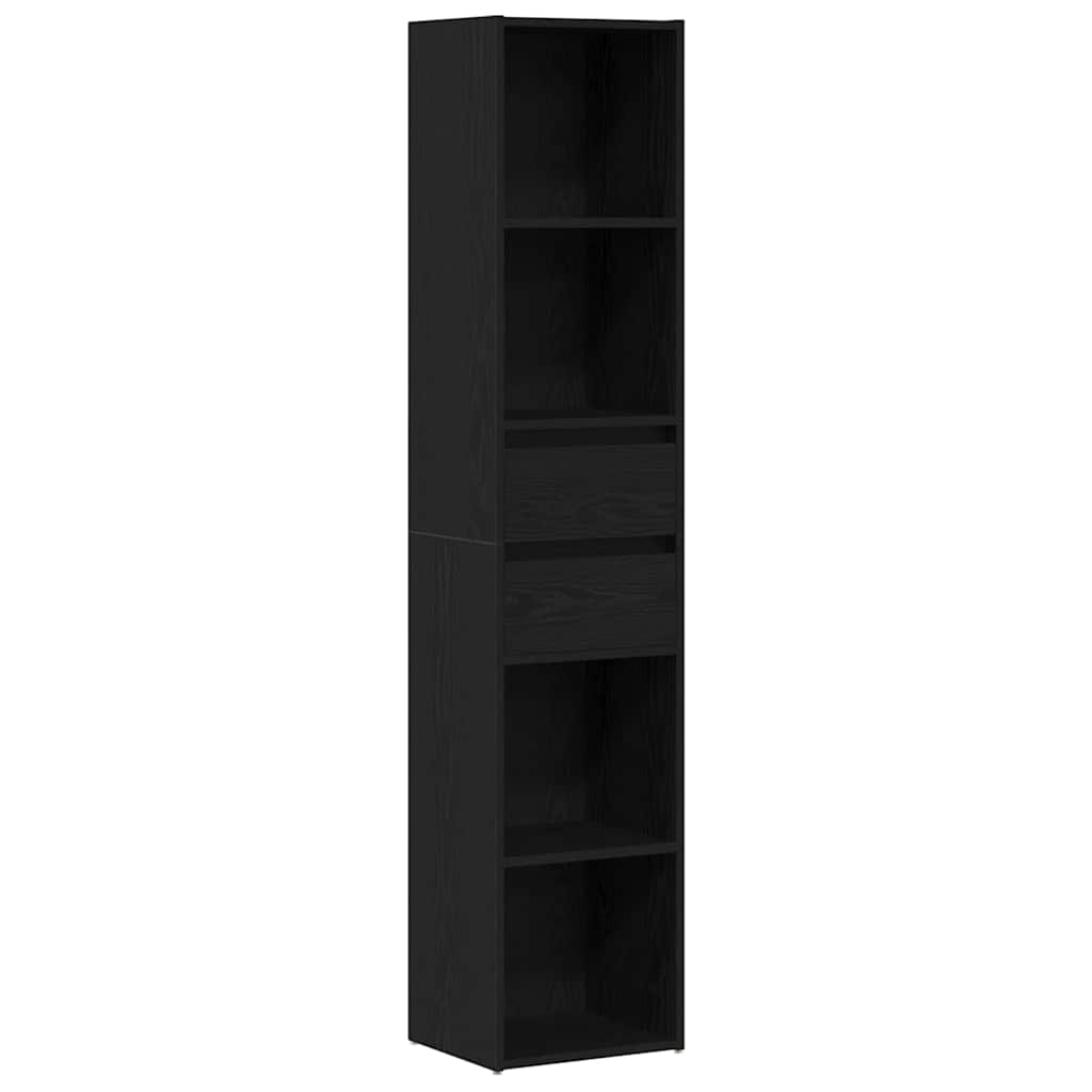 Boekenkast Zwart Eiken 36 x 30 x 171 cm Bewerkt hout is nu te koop bij PeponiXL, paradijselijk wonen!