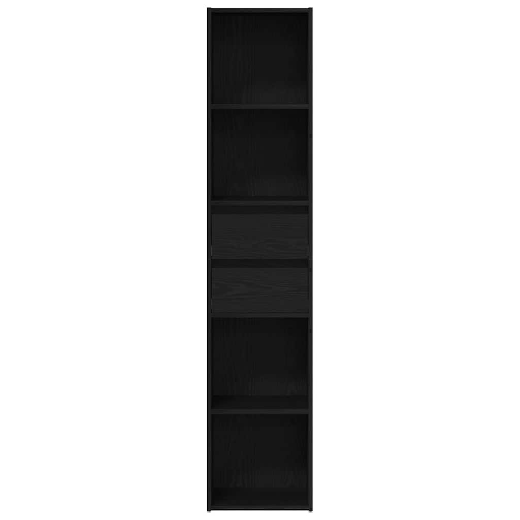 Boekenkast Zwart Eiken 36 x 30 x 171 cm Bewerkt hout is nu te koop bij PeponiXL, paradijselijk wonen!