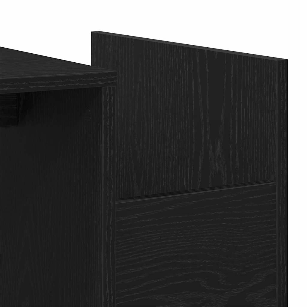 Salontafel Zwart Eiken 90 x 45 x 35 cm Bewerkt hout is nu te koop bij PeponiXL, paradijselijk wonen!