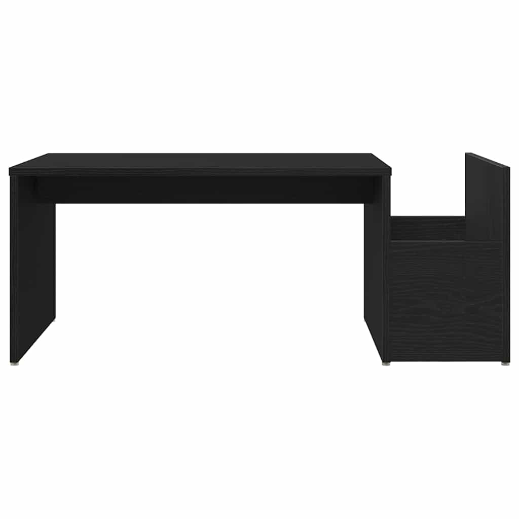 Salontafel Zwart Eiken 90 x 45 x 35 cm Bewerkt hout is nu te koop bij PeponiXL, paradijselijk wonen!
