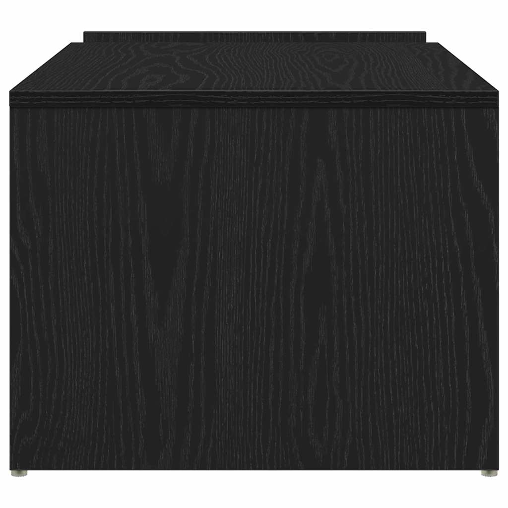 Salontafel Zwart Eiken 90 x 45 x 35 cm Bewerkt hout is nu te koop bij PeponiXL, paradijselijk wonen!