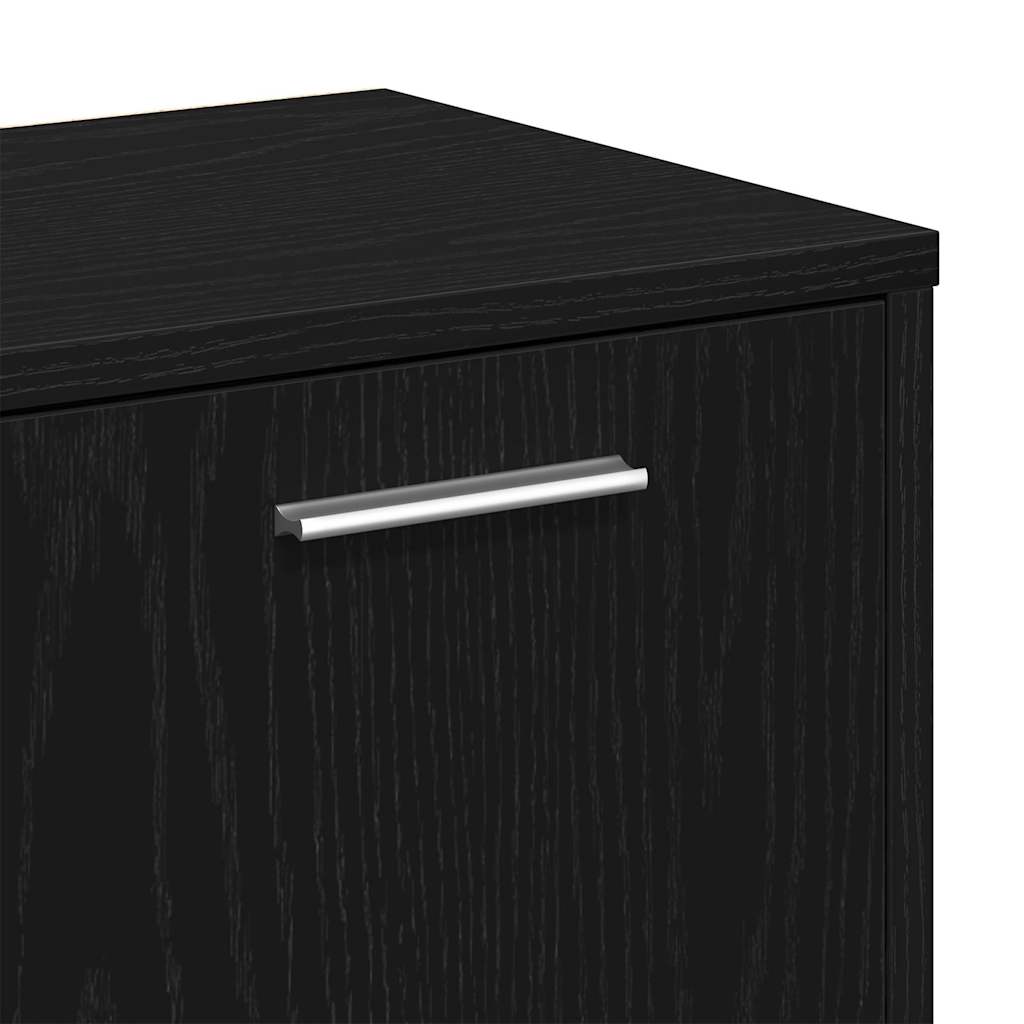 Boekenkast 90x28x90 cm bewerkt hout zwart eikenkleur is nu te koop bij PeponiXL, paradijselijk wonen!