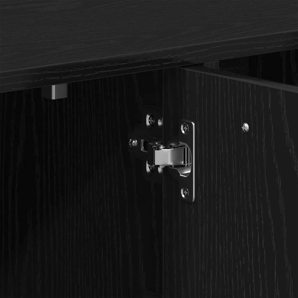 Boekenkast 90x28x90 cm bewerkt hout zwart eikenkleur is nu te koop bij PeponiXL, paradijselijk wonen!