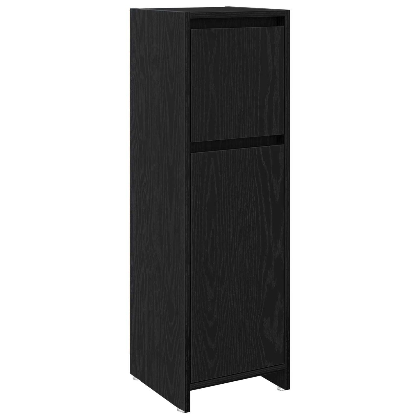 Badkamer Kast met lade Zwart Eiken 30 x 30 x 95 cm Bewerkt hout is nu te koop bij PeponiXL, paradijselijk wonen!