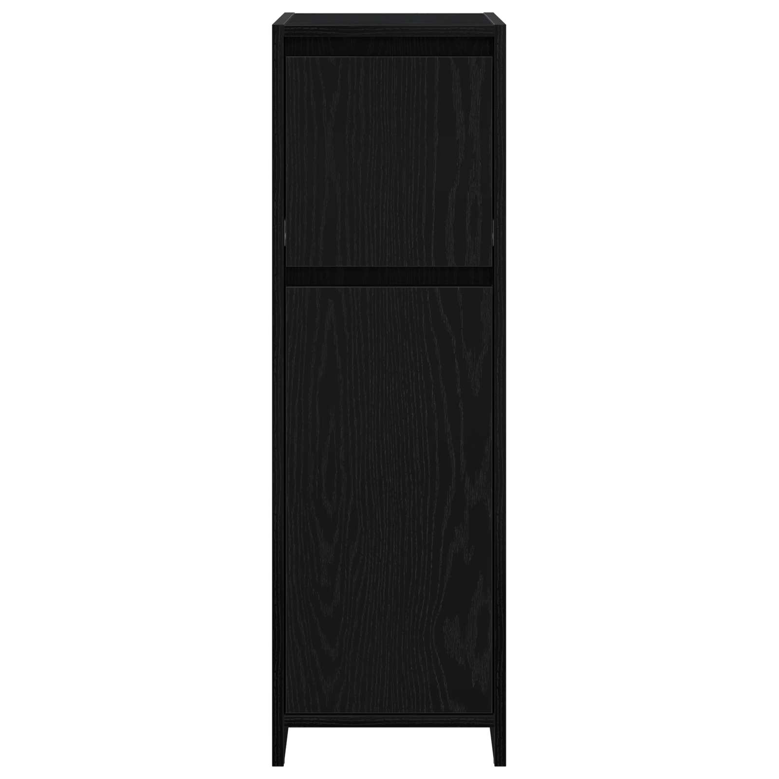 Badkamer Kast met lade Zwart Eiken 30 x 30 x 95 cm Bewerkt hout is nu te koop bij PeponiXL, paradijselijk wonen!