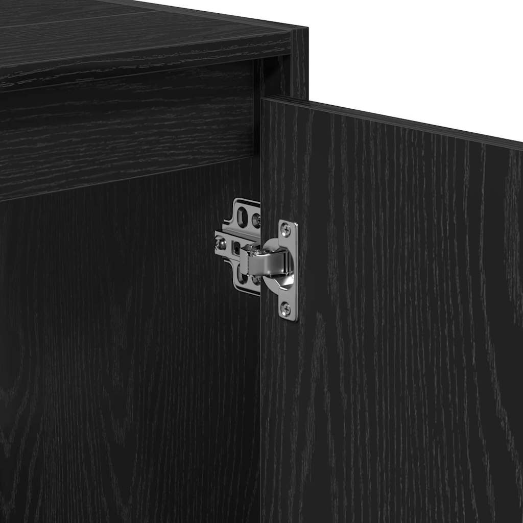 Badkamer Kast Zwart Eiken 60 x 33 x 60 cm Bewerkt hout is nu te koop bij PeponiXL, paradijselijk wonen!