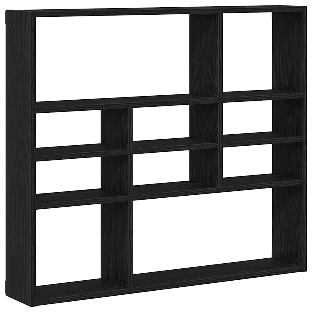 Wandschap 90x16x78 cm bewerkt hout zwart eikenkleur is nu te koop bij PeponiXL, paradijselijk wonen!