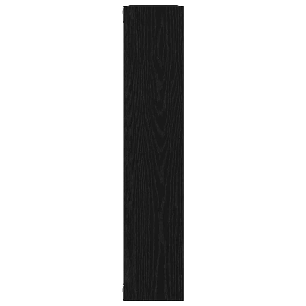 Wandschap 90x16x78 cm bewerkt hout zwart eikenkleur is nu te koop bij PeponiXL, paradijselijk wonen!