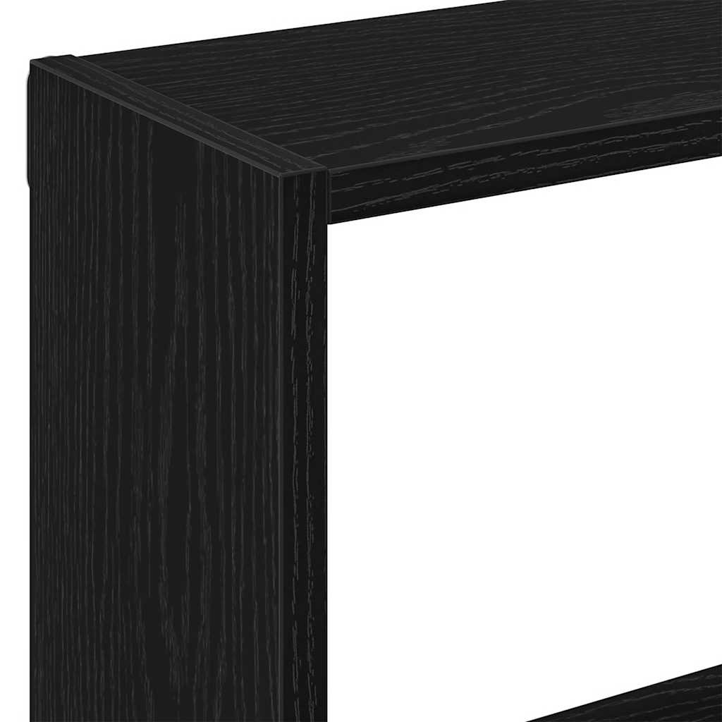 Wandschap 90x16x78 cm bewerkt hout zwart eikenkleur is nu te koop bij PeponiXL, paradijselijk wonen!