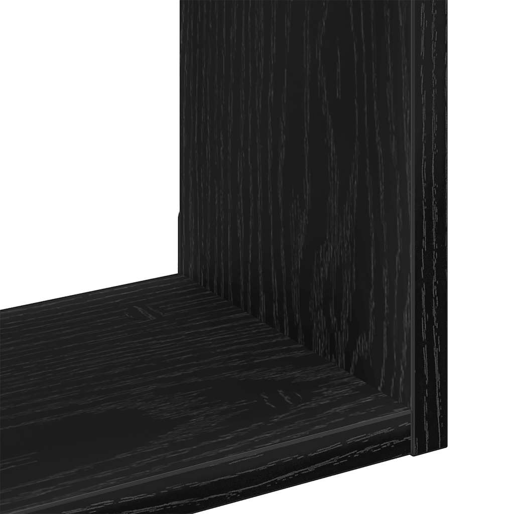 Wandschap 90x16x78 cm bewerkt hout zwart eikenkleur is nu te koop bij PeponiXL, paradijselijk wonen!