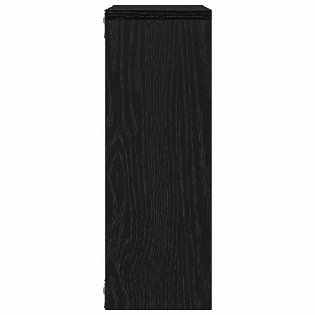 Wandplank 45x16x45 cm spaanplaat zwart eikenkleurig is nu te koop bij PeponiXL, paradijselijk wonen!
