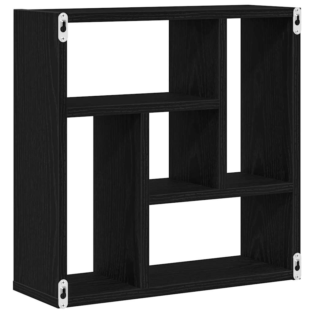 Wandplank 45x16x45 cm spaanplaat zwart eikenkleurig is nu te koop bij PeponiXL, paradijselijk wonen!