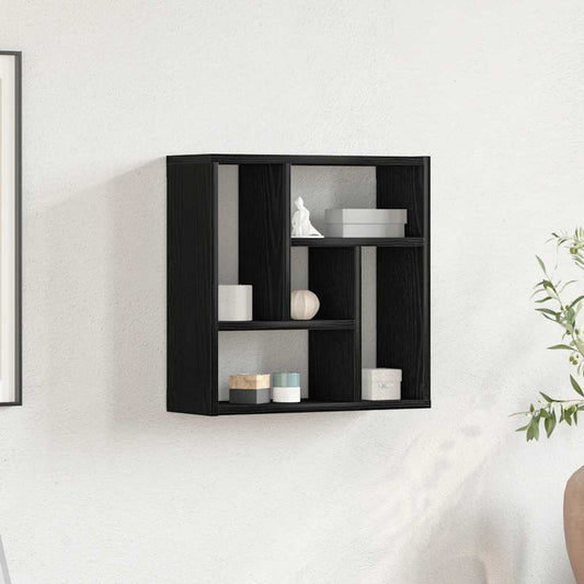 Wandplank 45x16x45 cm spaanplaat zwart eikenkleurig is nu te koop bij PeponiXL, paradijselijk wonen!