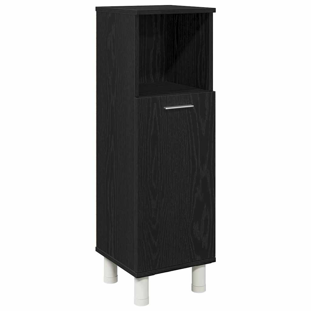 Badkamer Kast Zwart Eiken 30 x 30 x 95 cm Bewerkt hout is nu te koop bij PeponiXL, paradijselijk wonen!