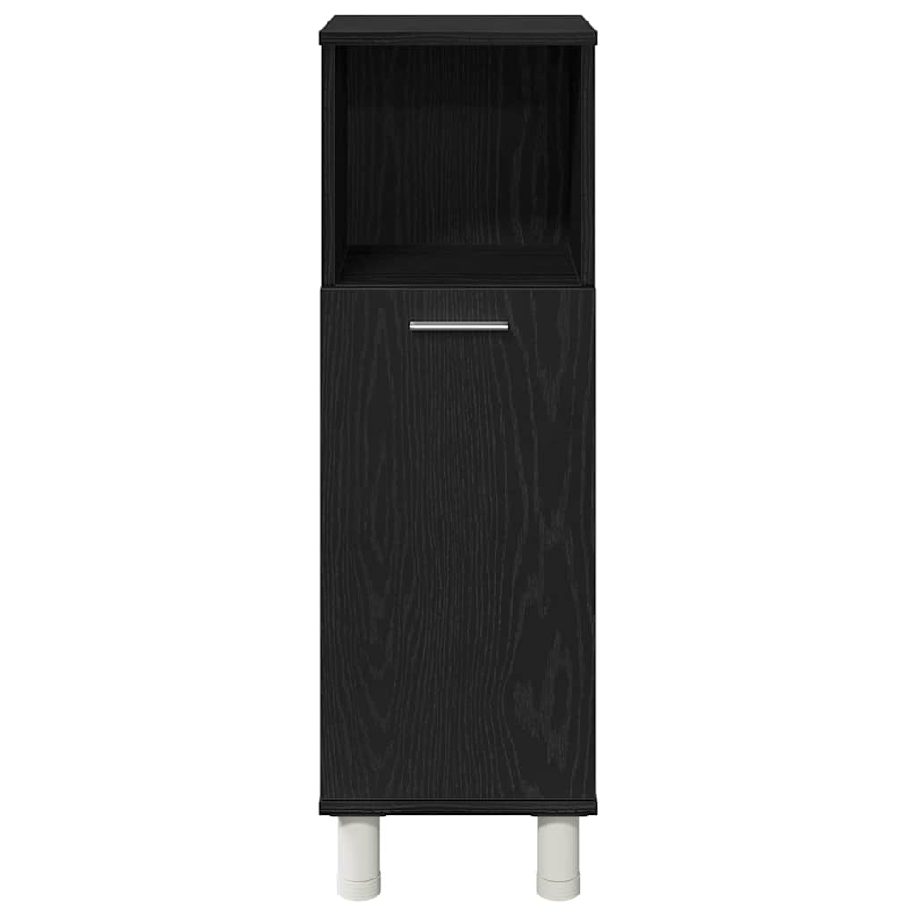 Badkamer Kast Zwart Eiken 30 x 30 x 95 cm Bewerkt hout is nu te koop bij PeponiXL, paradijselijk wonen!